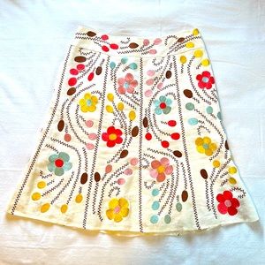 Nanette Lepore Floral Embroidered and Fully Lined Skirt